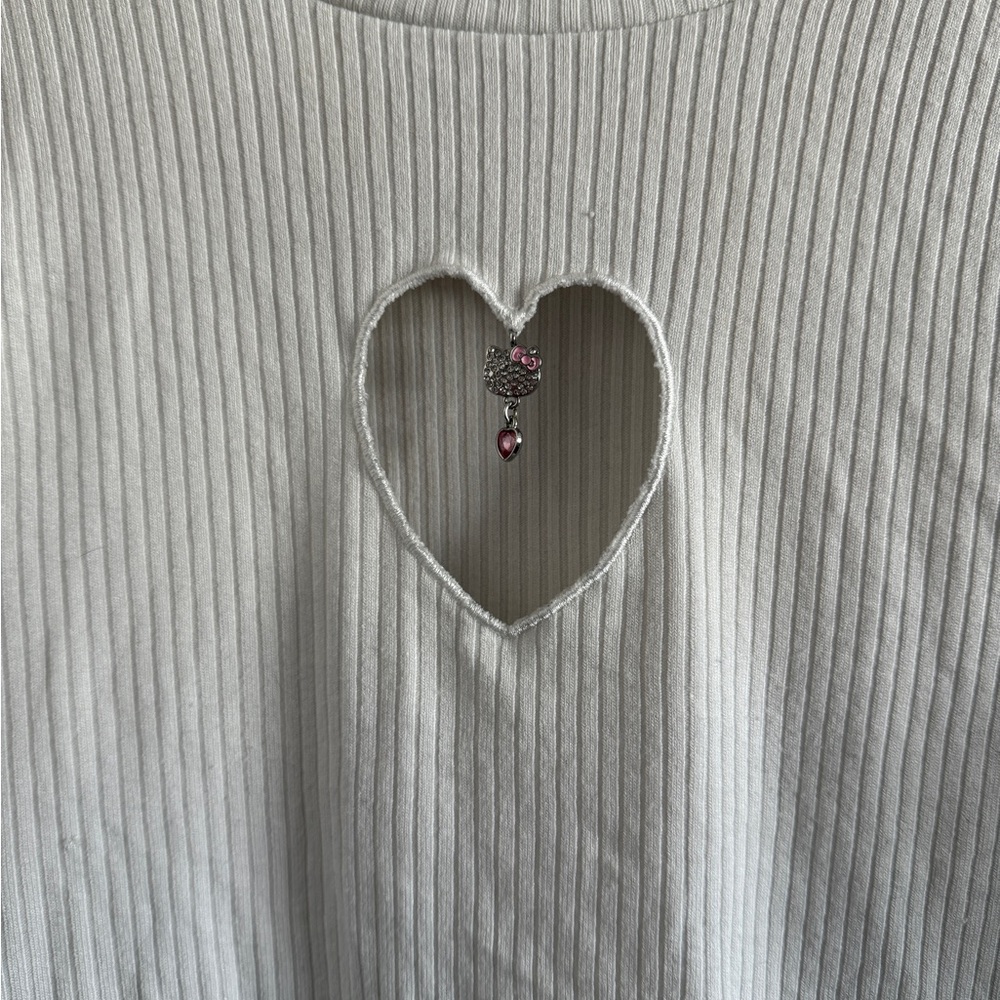 Hello Kitty White Ribbed Top - Picture 2 of 4